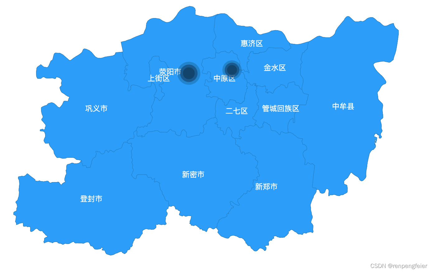 Echarts显示某省市县地图