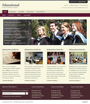 淡雅紫色教育网站html模板