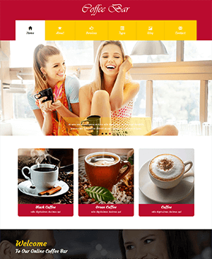 coffee bar 咖啡吧门店html模板