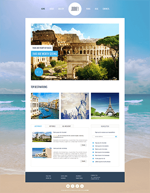 蓝色旅游网站html5模板