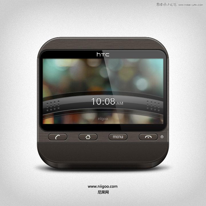 Photoshop绘制质感HTC手机icon图标教程