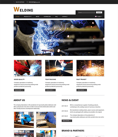 电焊外贸网站html模板